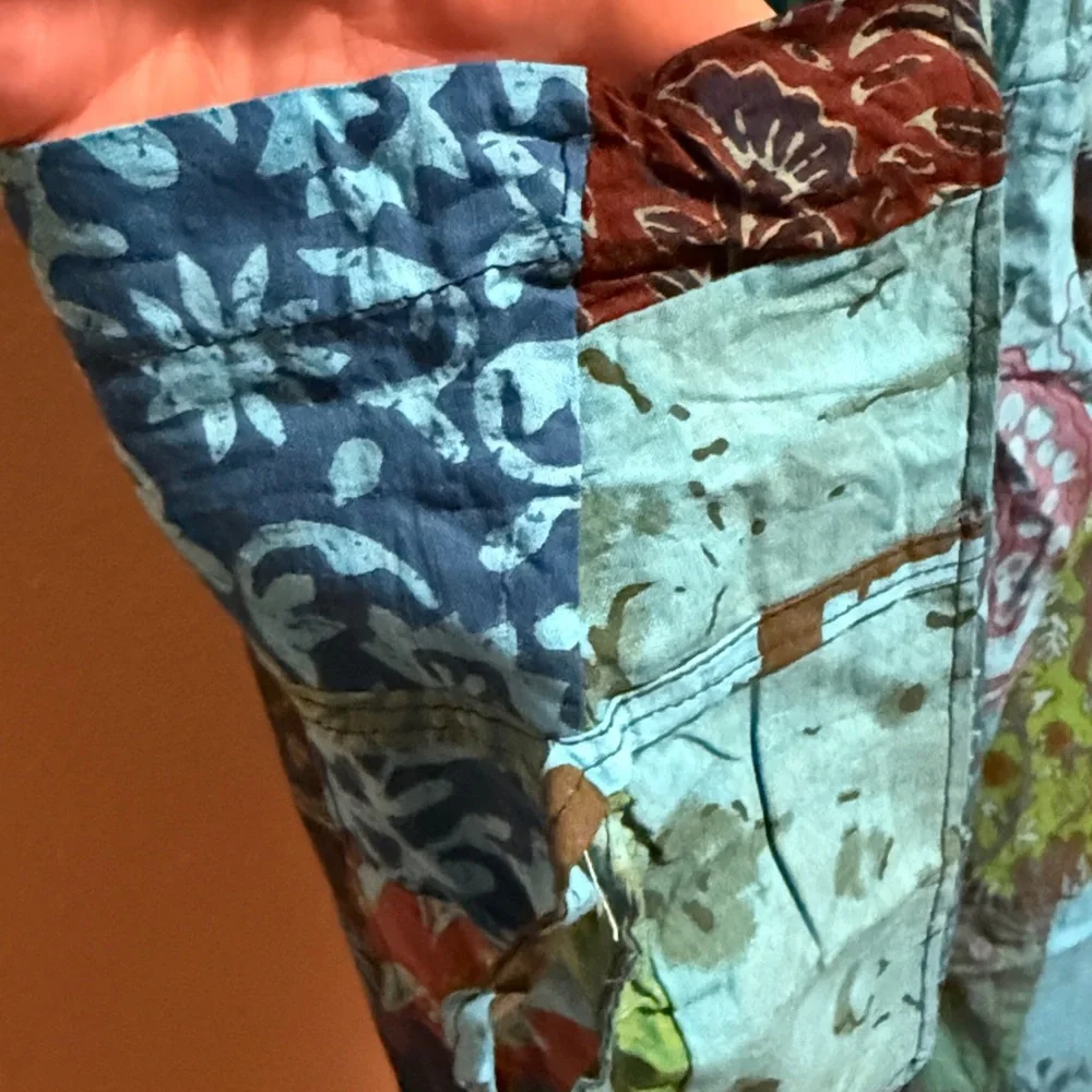 Bohemian Patchwork Harem Pants with pockets one size fits most​ small med large - Picture 3 of 4